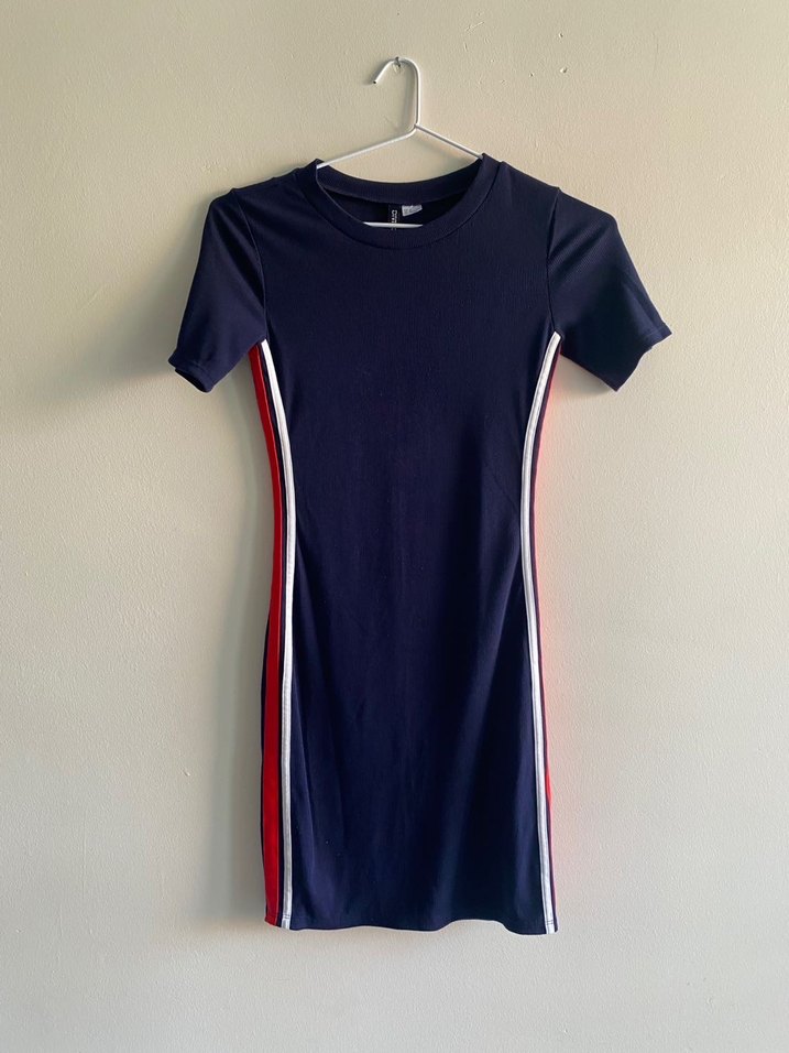 H&M Şeritli Triko Kadın Kısa Elbise - Görsel 2