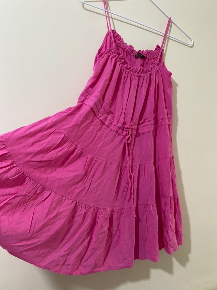 Trendyol Volanlı Büzgülü Mini Elbise - Görsel 4