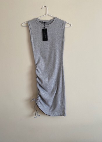 Tr Büzgülü Triko Bodycon Kısa Elbise - Görsel 3