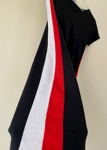 Şeritli Kadın Mini Elbise - Görsel 4