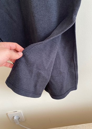 Kapüşonlu Yırtmaçlı Triko Midi Elbise - Görsel 6