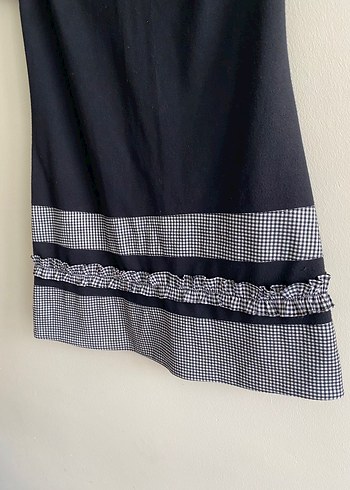 Fırfır Detaylı Ekoseli Kadın Mini Elbise - Görsel 6