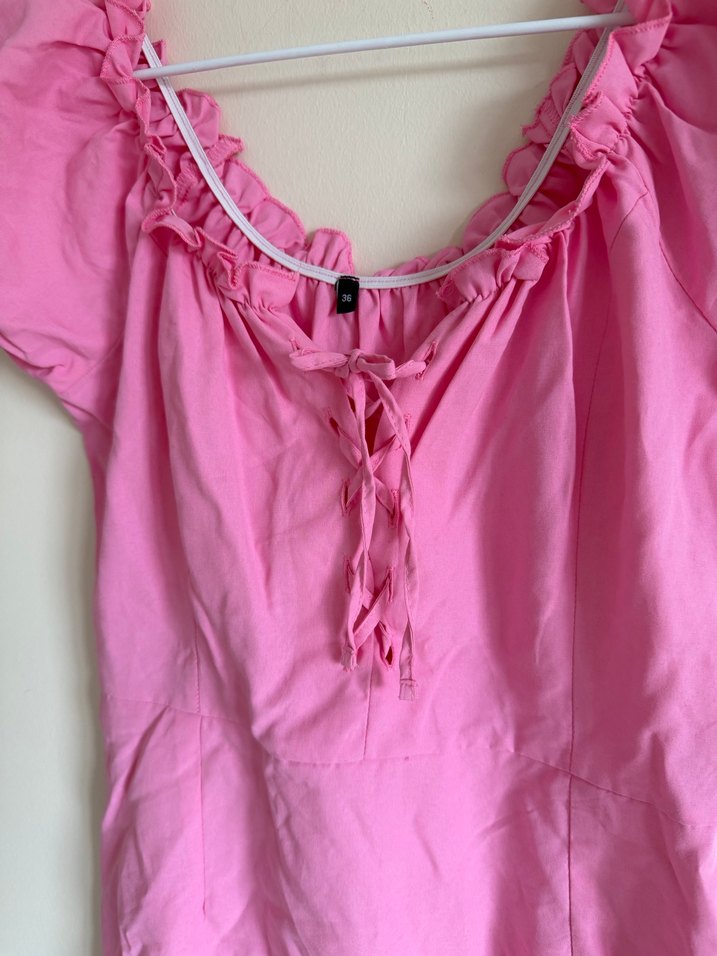 Tr Carmen Yaka Fit Mini Elbise - Görsel 4