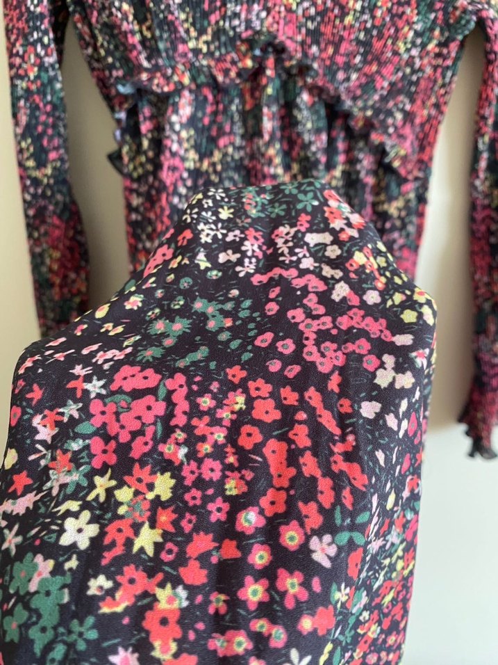 Primark Piliseli Çiçekli Mini Elbise - Görsel 5