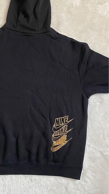 l Beden Bol kesimli gold swoosh kapüşonlu kadın sweatshirt #hoodie #shin