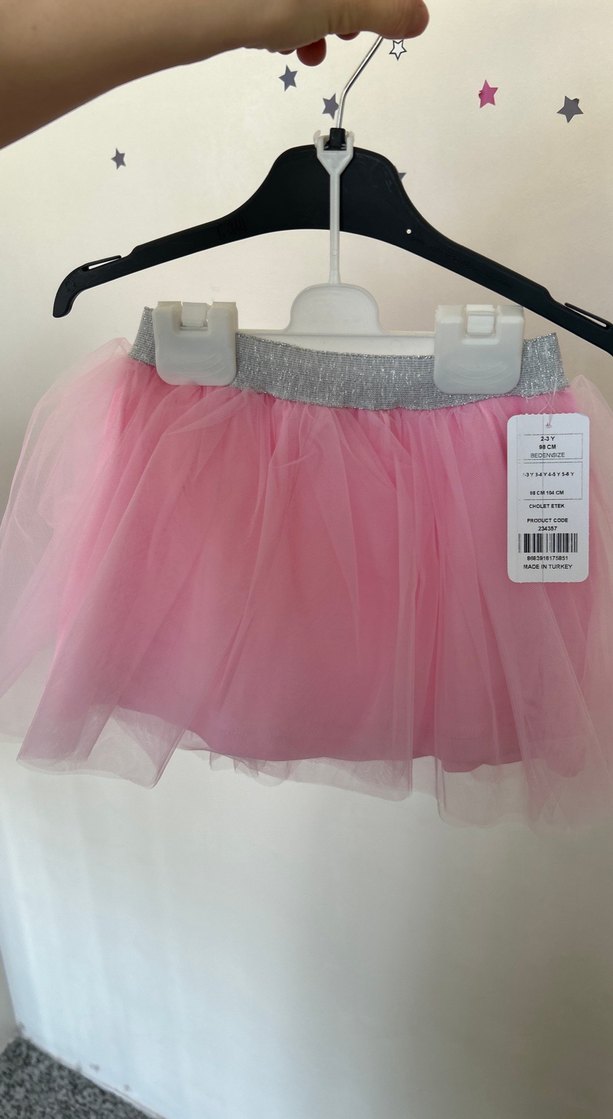 Pembe Fırfırlı Kız Çocuk Etek - Görsel 2