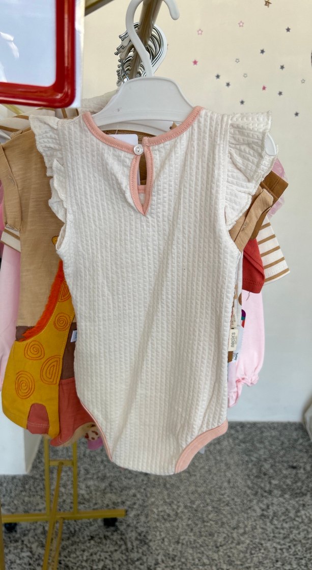 Nakışlı Kısa Kollu Bebek Kız Body - Görsel 3