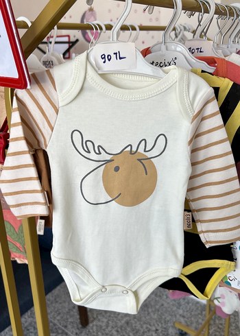 Uzun Kollu Beyaz Erkek Bebek Body