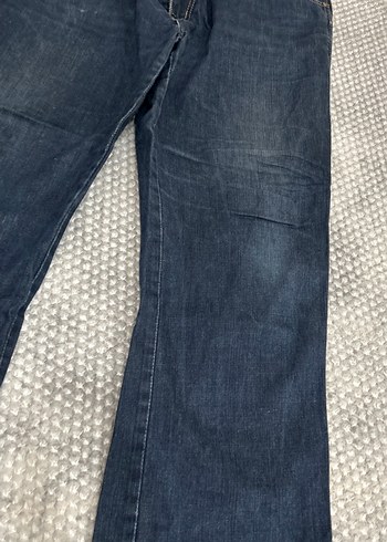 Bol Kesim Midi Boy Mavi Kadın Kot Pantolon - Görsel 2