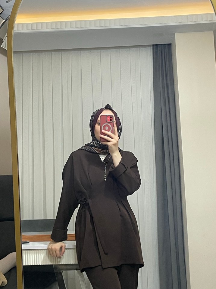 Kahverengi Tesettür İkili Takım - Görsel 4