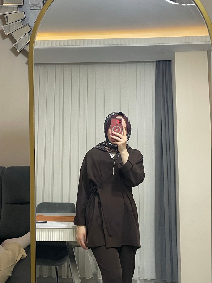 Kahverengi Tesettür İkili Takım - Görsel 3