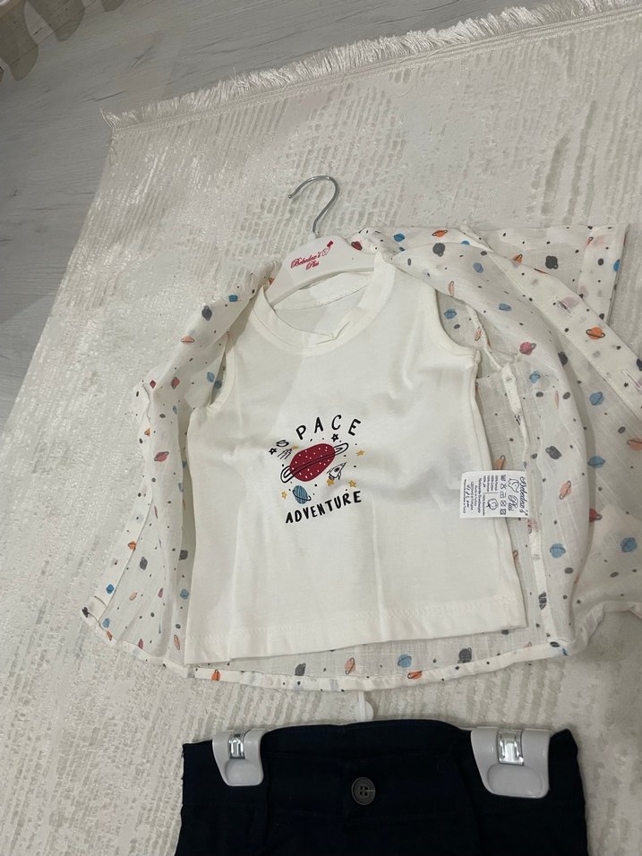 Erkek Bebek Kısa Kollu Pamuklu Takım - Görsel 2