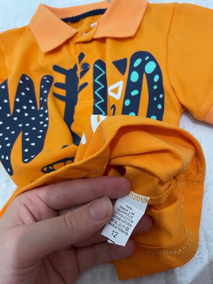 Turuncu Baskılı Kısa Kollu Erkek Bebek Takım - Görsel 5