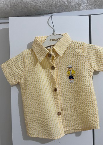 Sarı Nakışlı Bebek Erkek Kısa Kollu Takım - Görsel 2