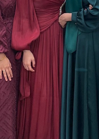 Bordo Abiye Elbise - Görsel 7