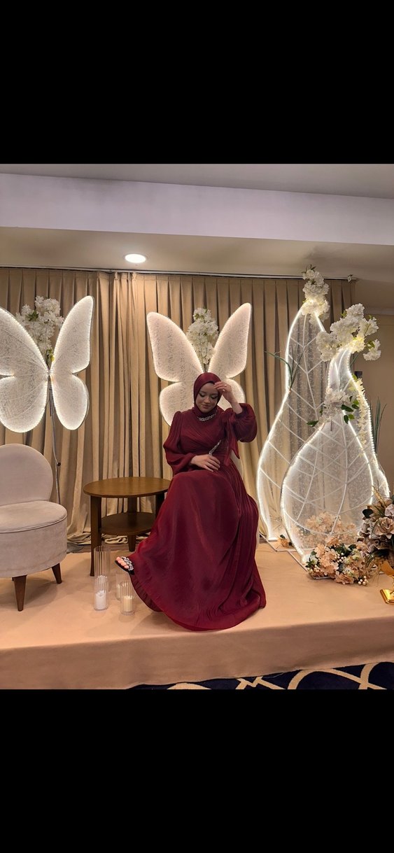 Bordo Abiye Elbise - Görsel 2