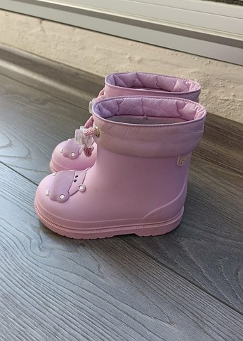 23 Beden pembe Renk Kız Çocuk Pembe Lastik Bot