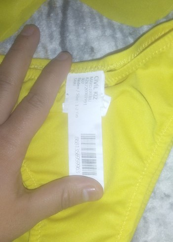 18-24 Ay Beden sarı Renk Sarı Kız Çocuk Bikini Takımı