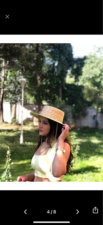 Beden camel Renk Hasır şapka