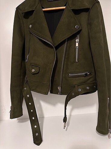 Zara Zara haki süet biker ceket