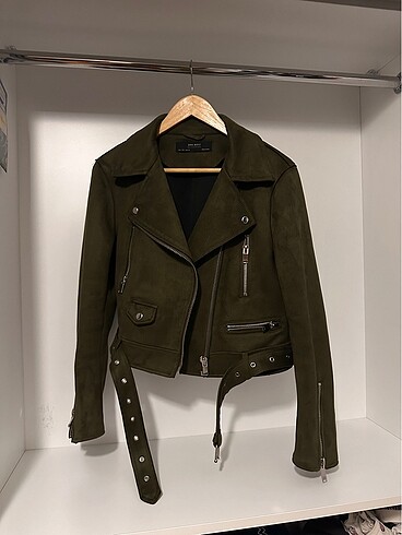 Zara haki süet biker ceket
