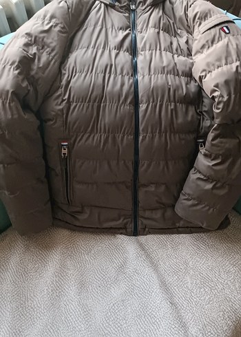 erkek Kahverengi Kapüşonlu Kış Montu - Görsel 2