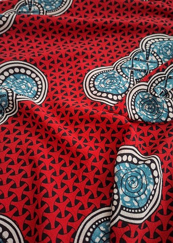 Uzun Kırmızı Bohem Kadın Elbise - Görsel 2