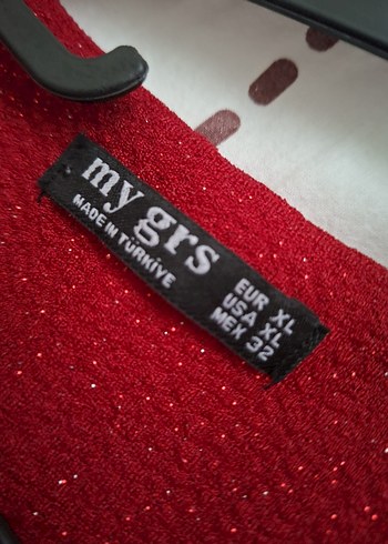 Parlak Kırmızı V Yaka Uzun Elbise - Görsel 2