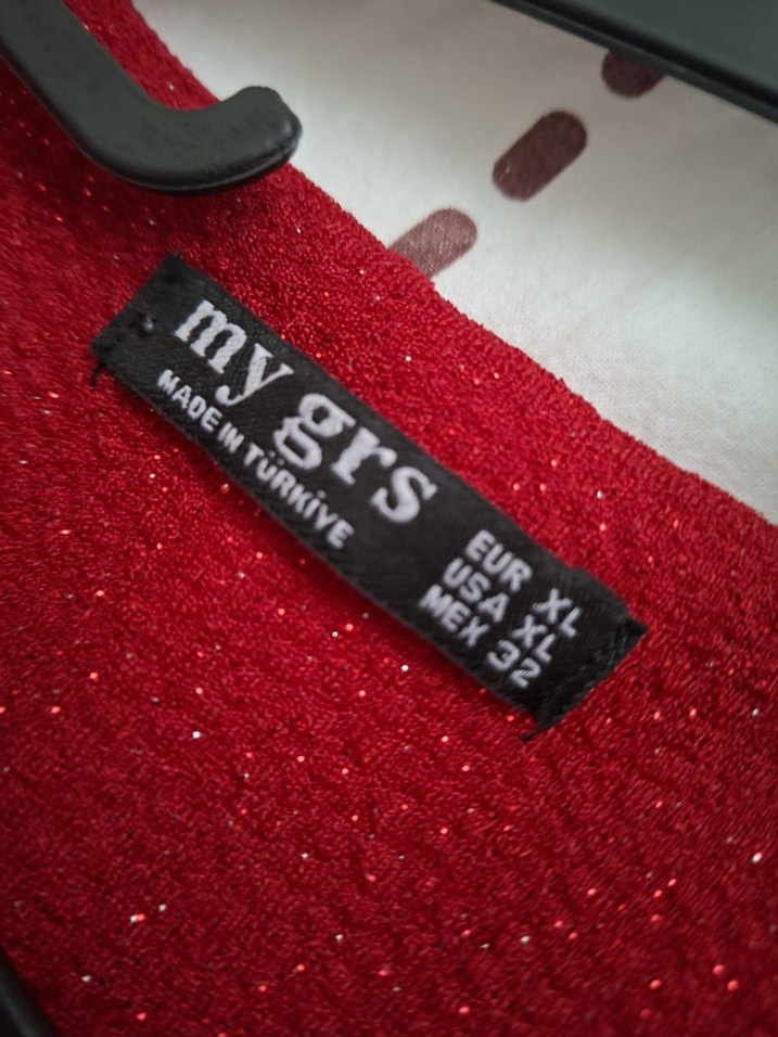 Parlak Kırmızı V Yaka Uzun Elbise - Görsel 2