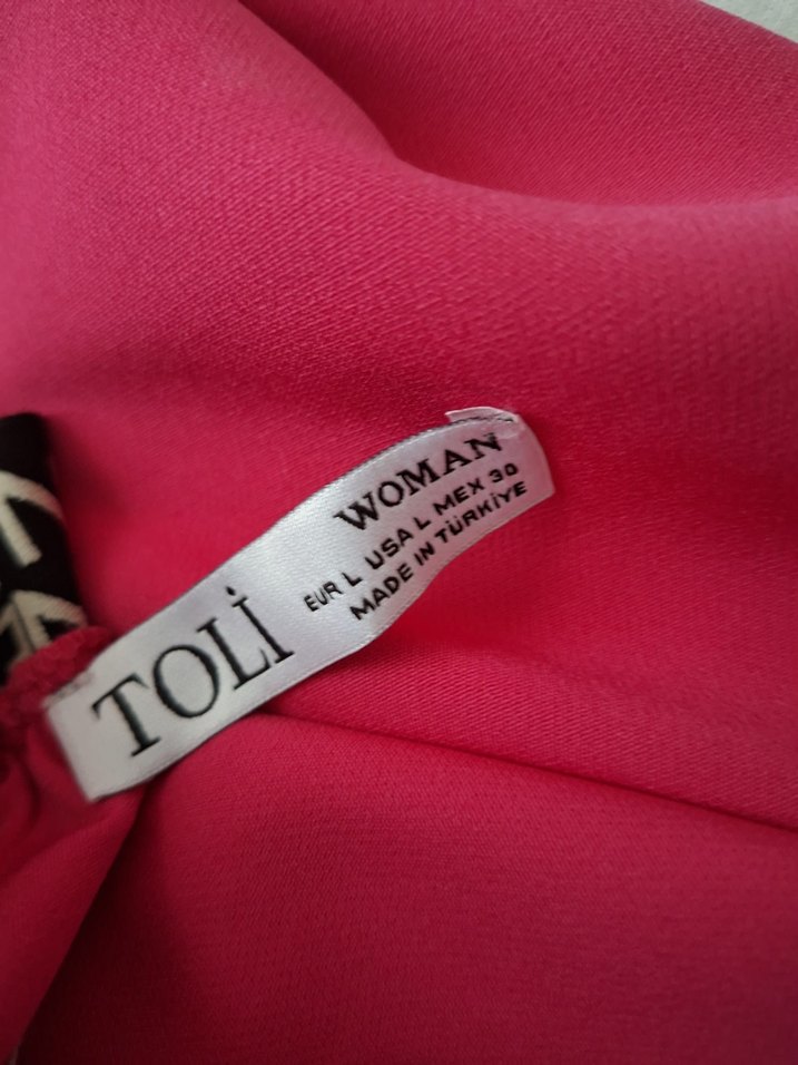 Kadın Pembe Kemerli Regular Fit Kumaş Pantolon - Görsel 2