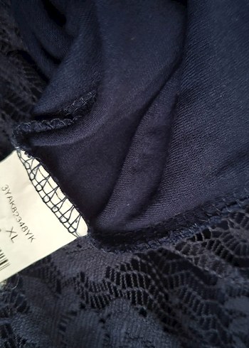 Dantel Detaylı Lacivert Midi Elbise - Görsel 3