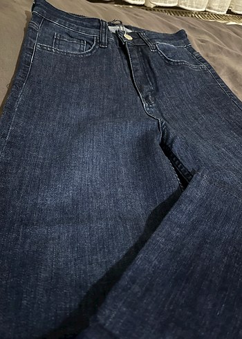 Lacivert Midi Kadın Denim Pantolon - Görsel 2