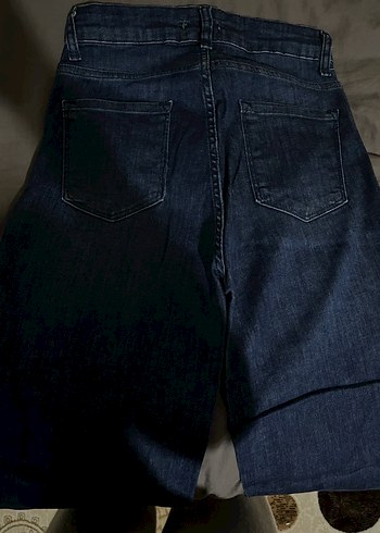 Lacivert Midi Kadın Denim Pantolon - Görsel 4