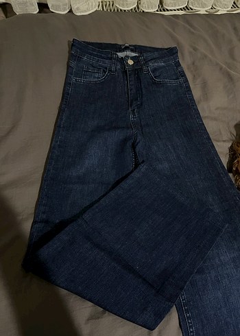 Lacivert Midi Kadın Denim Pantolon - Görsel 3