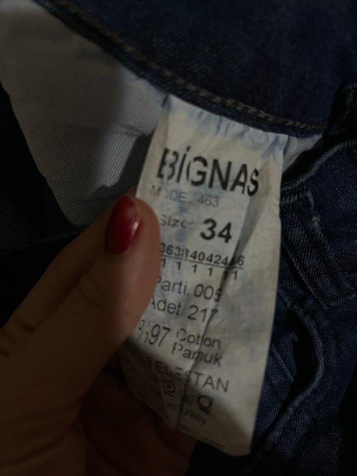 Lacivert Midi Kadın Denim Pantolon - Görsel 5