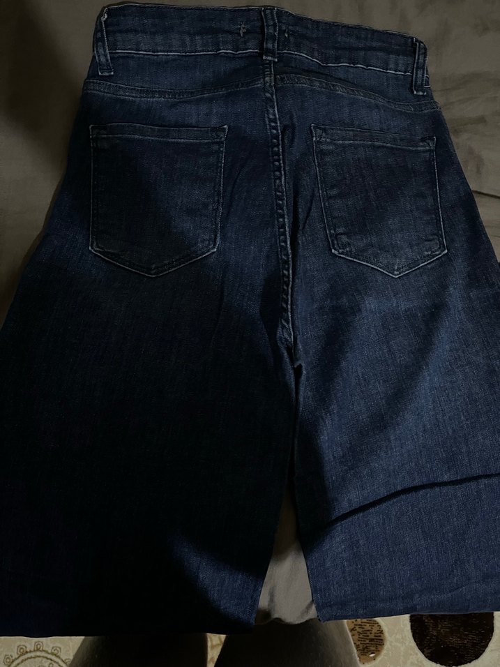 Lacivert Midi Kadın Denim Pantolon - Görsel 4