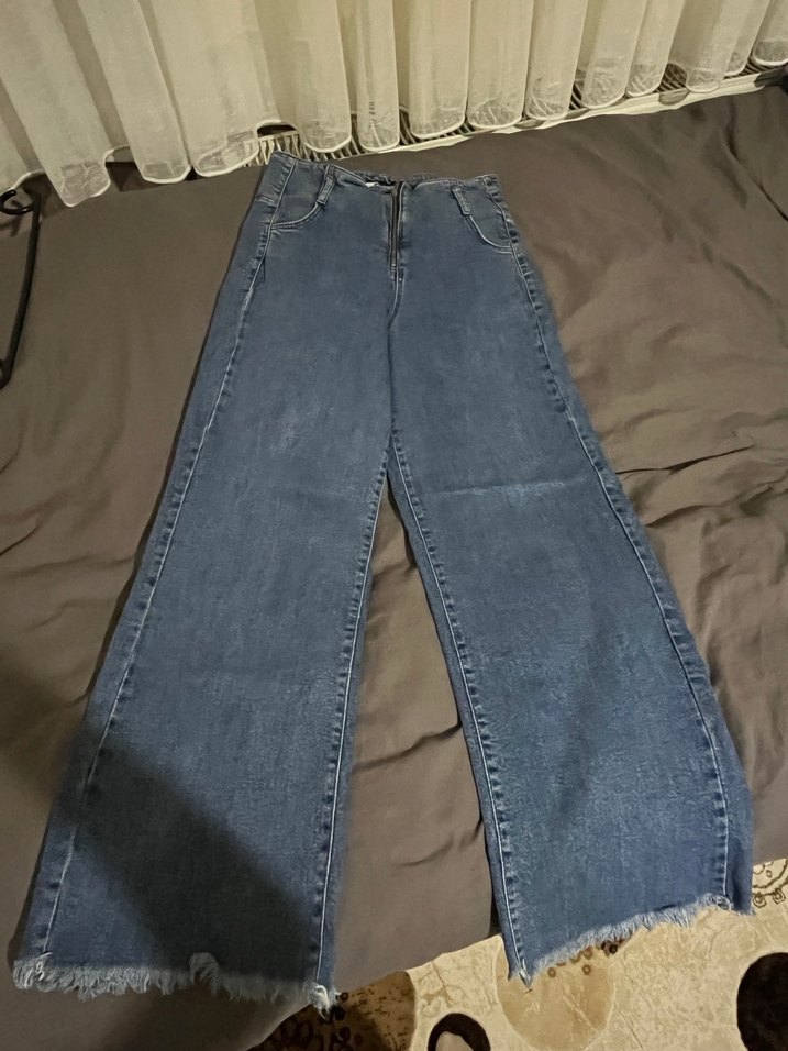 Kadın Mavi Midi Denim Jean Etek - Görsel 2