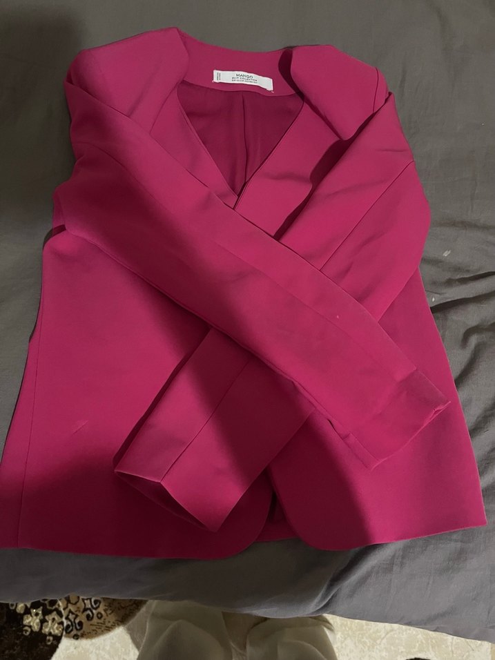 Pembe Kadın Normal Kesim Midi Blazer - Görsel 2