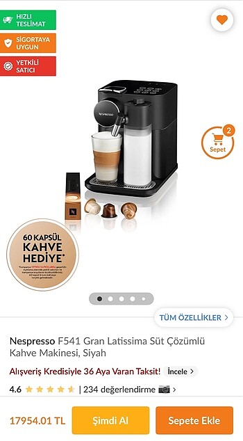 Nespresso F541 Gran Lattisima