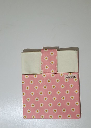 Pembe Pastel Çiçekli kitap tablet Kılıfı