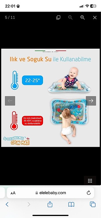  Beden Elele baby su oyun matı