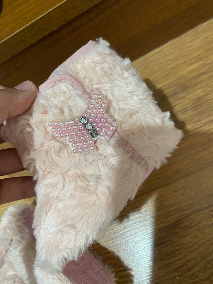 Kızlar için Pembe Kürklü Sıcak Ev Botu - Görsel 4