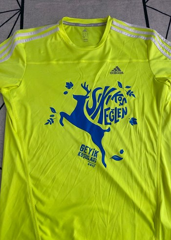 Yeşil Adidas Baskılı Erkek Spor Tişörtü M beden Climalite - Görsel 2