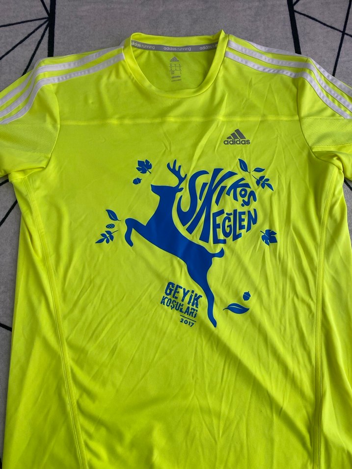 Yeşil Adidas Baskılı Erkek Spor Tişörtü M beden Climalite - Görsel 2