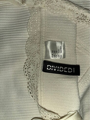 xs Beden beyaz Renk H&M mini elbise