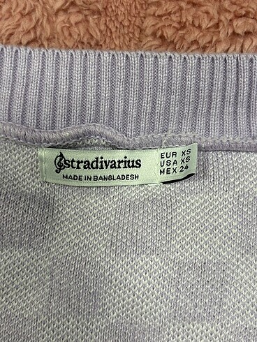 Stradivarius kareli süveter mor y2k dama desenli