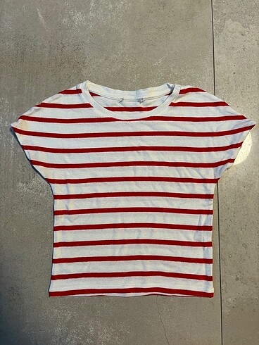 y2k baby tee kırmızı çizgili