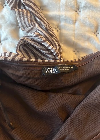 Zara zara boyun detaylı mini elbise retro