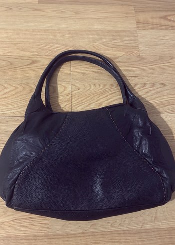 Siyah Deri Tokalı Kadın Çanta - Görsel 2