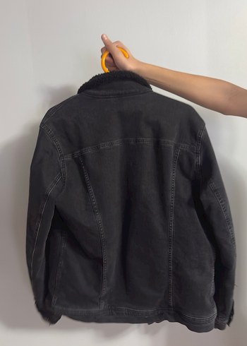 Düğmeli Siyah Unisex Denim Ceket - Görsel 2